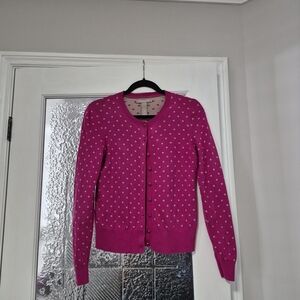 Banana Republic Fuchsia Polka Dot Cardigan